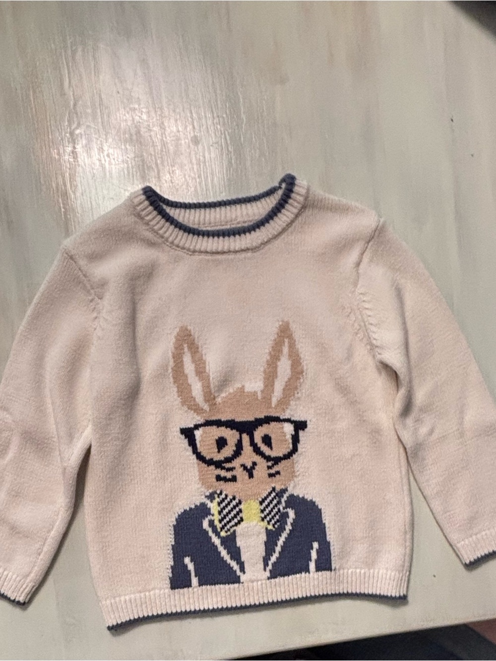 Wonder Nation Toddler Easter Bunny Ivory Sweater Excellent Condition Size 3T